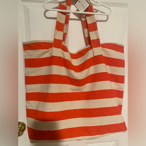 Macy shopping tote orange and tan NWT - Picture 1 of 7